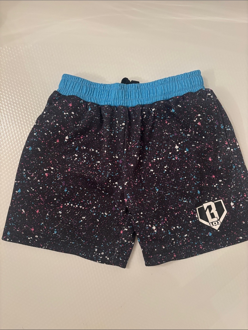 Baseball lifestyle 101 Black Splatter with Bright Blue Waistband